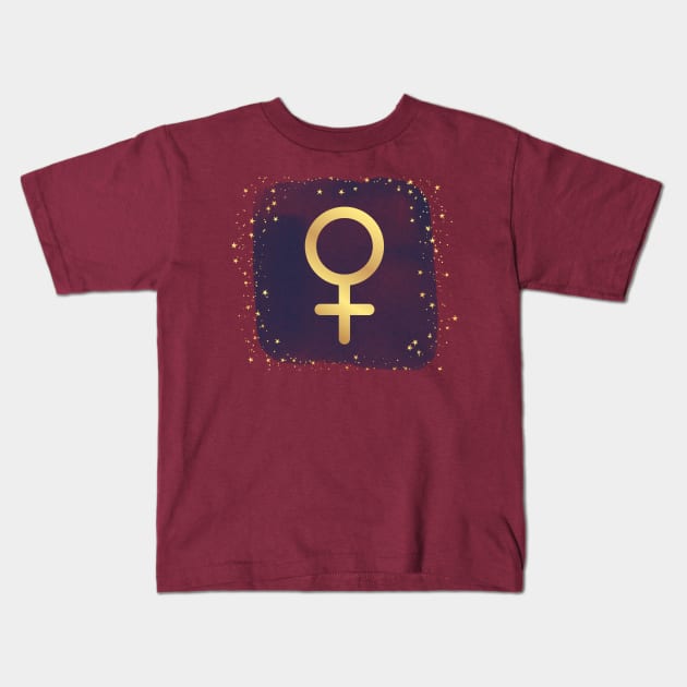 Venus Symbol Kids T-Shirt by She Gets Creative